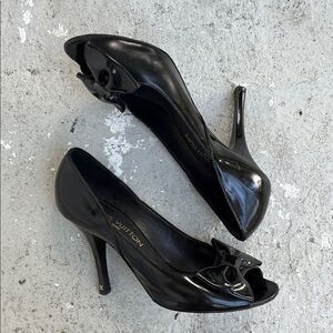 Louis Vuitton patent leather bow heels